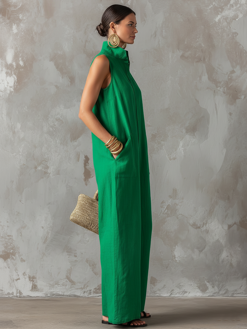 Claire | Combinaison Minimaliste en Lin, Coupe Ample