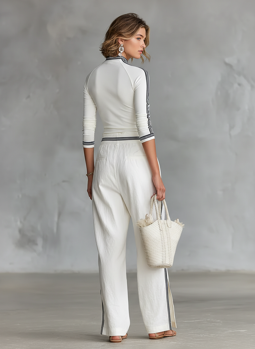 Anne | Ensemble Sport 2 Pièces, Col Montant et Pantalon