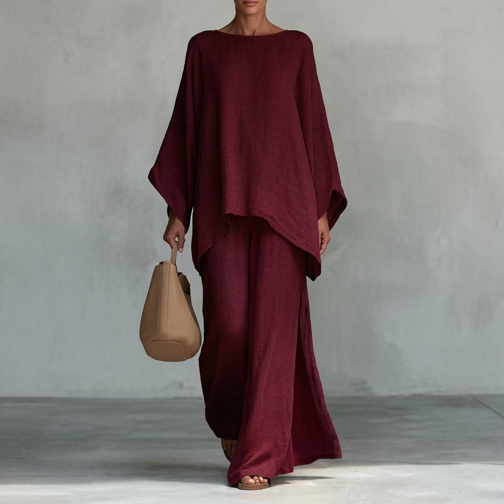 Christine | Ensemble Deux Pièces, Manches Longues, Pantalon Ample