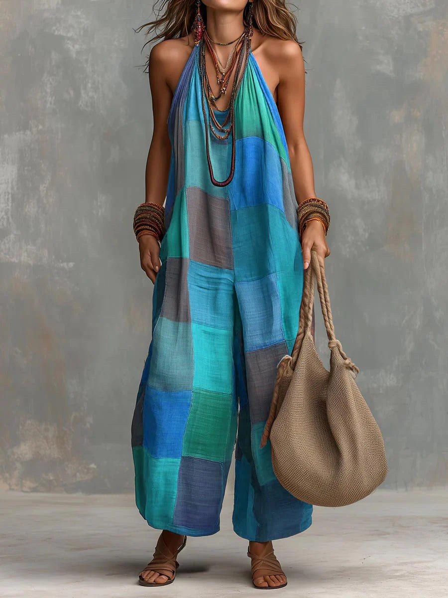 Apolline | Combinaison Patchwork Bohème, Fraîcheur et Liberté dans un Style Artistique Unique