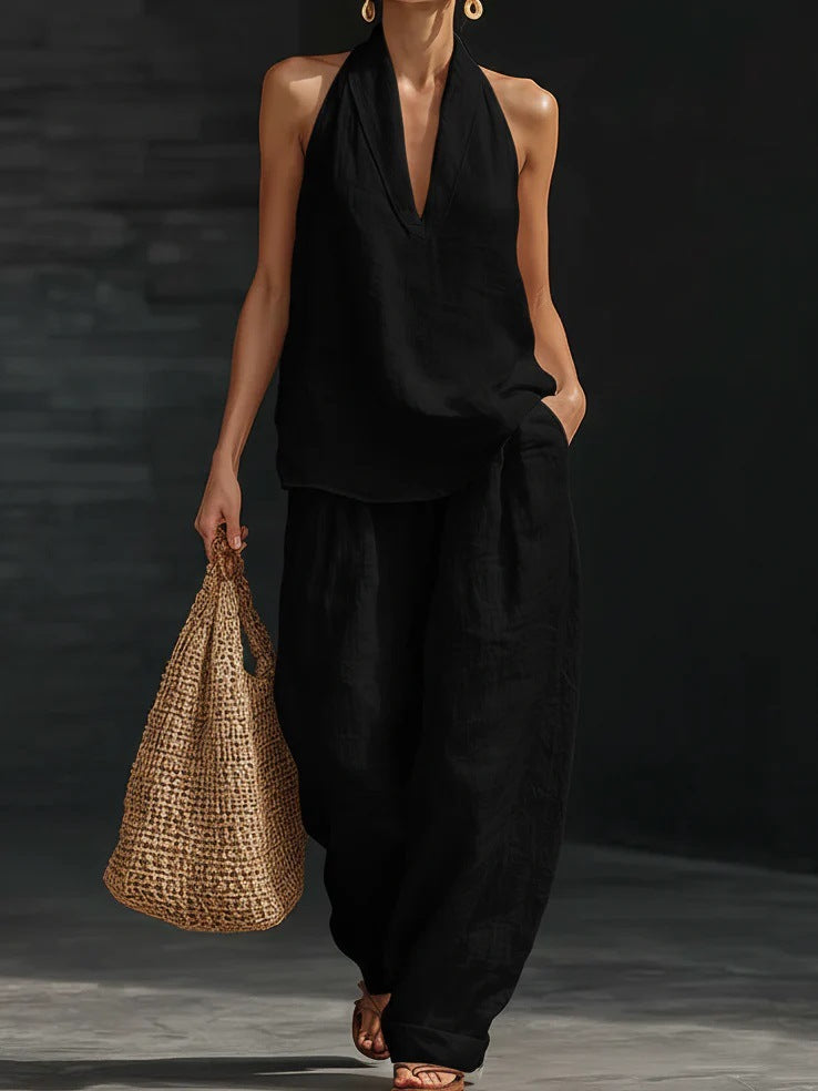 Aveline | Ensemble Sans Manches et Pantalon Large