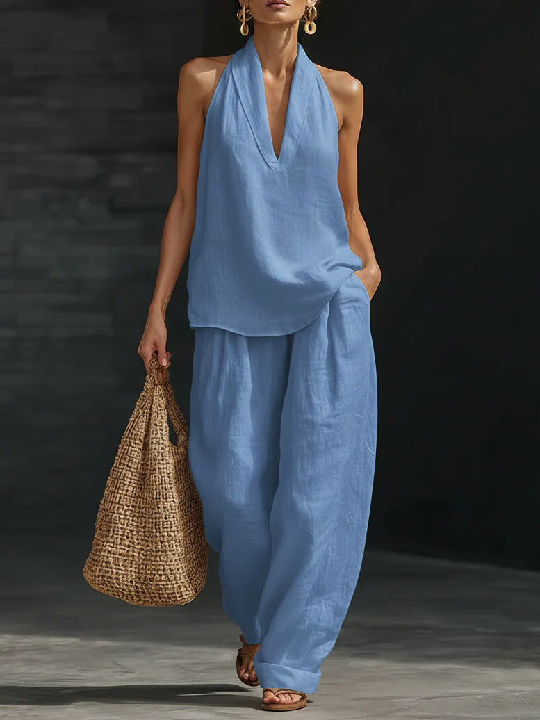 Aveline | Ensemble Sans Manches et Pantalon Large