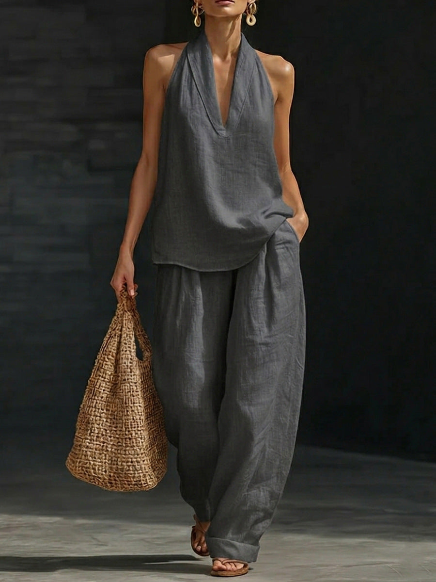Aveline | Ensemble Sans Manches et Pantalon Large