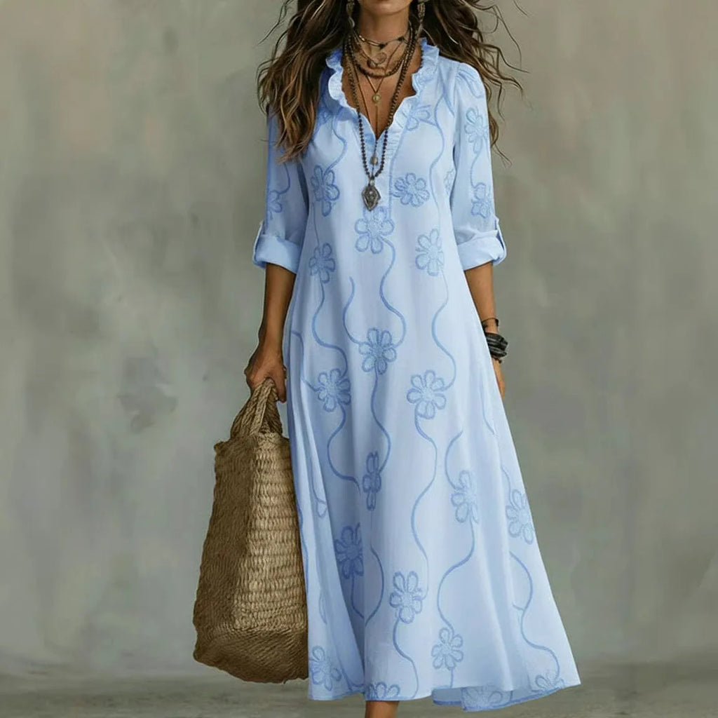 Mathilde | Robe Longue Fleurie d'Été