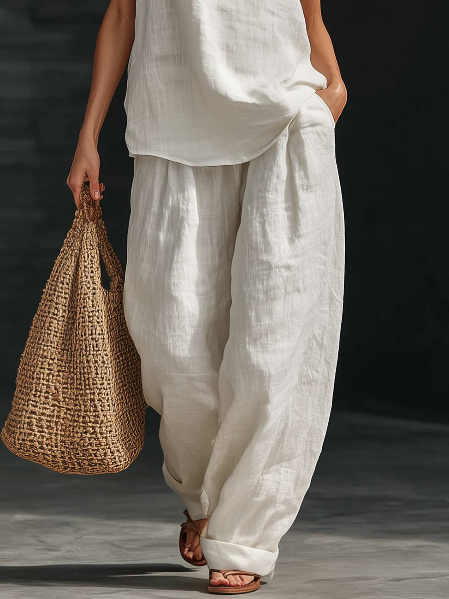 Aveline | Ensemble Sans Manches et Pantalon Large