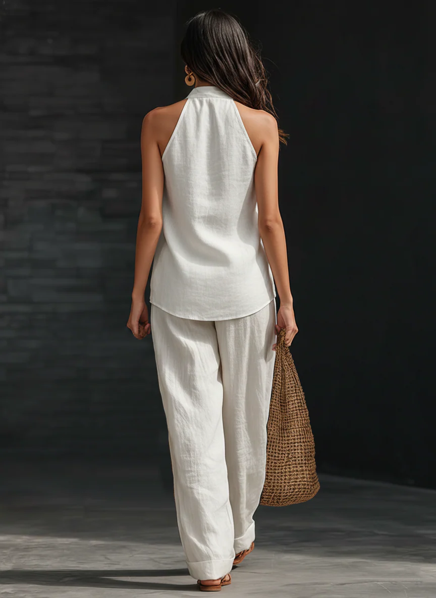 Nathalie™ – Ensemble sans manches et pantalon large