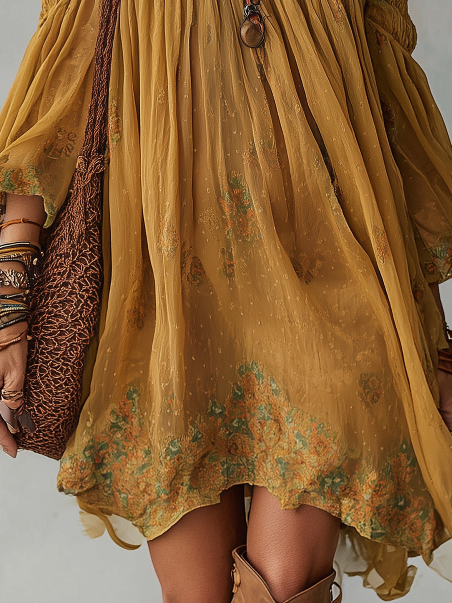 Jonquille | Mini Robe Fleurie Jaune, Épaules Dénudées