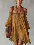Jonquille | Mini Robe Fleurie Jaune, Épaules Dénudées
