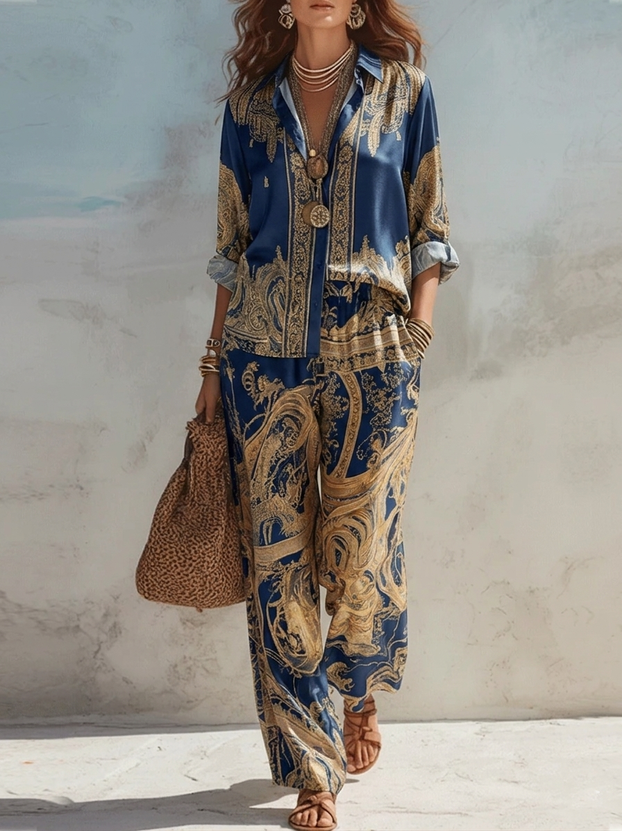Imani | Ensemble baroque bleu marine