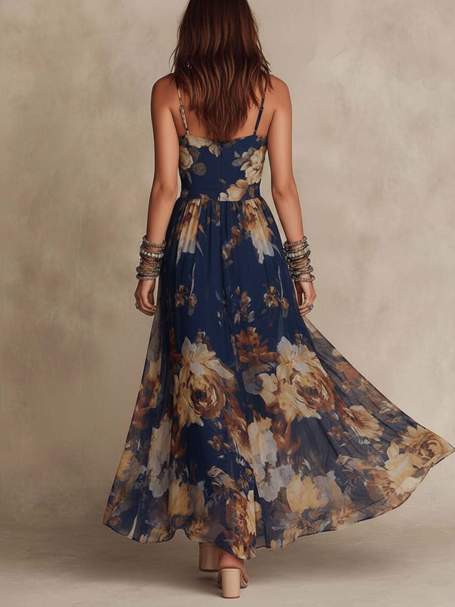 Déborah | Robe Maxi Fleurie Façon Peinture