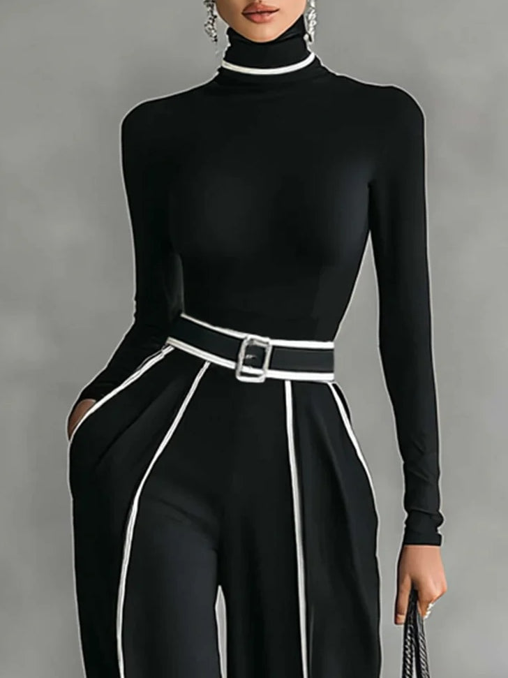 Véra | Ensemble Élégant à Détails Contrastés