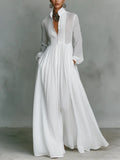 Léonie | Robe Maxi Minimaliste, Col Montant