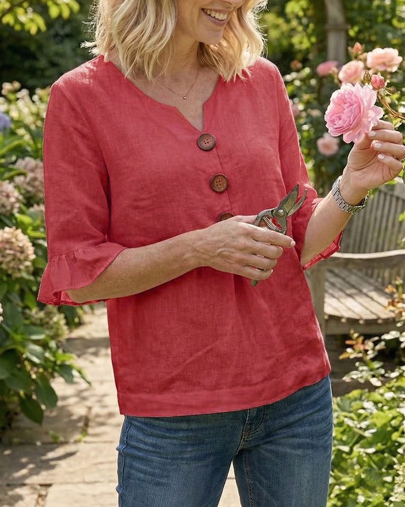 Sophie | Blouse boutonnée à volants