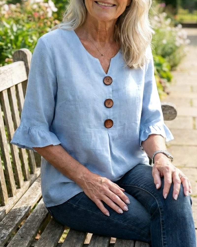 Sophie | Blouse boutonnée à volants