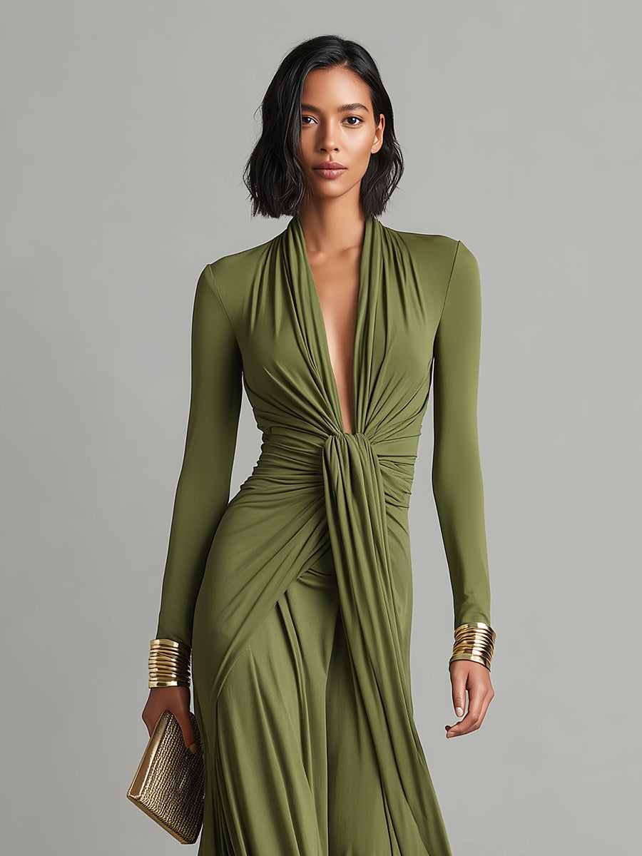 Valentine | Robe Maxi Col en V et Volants