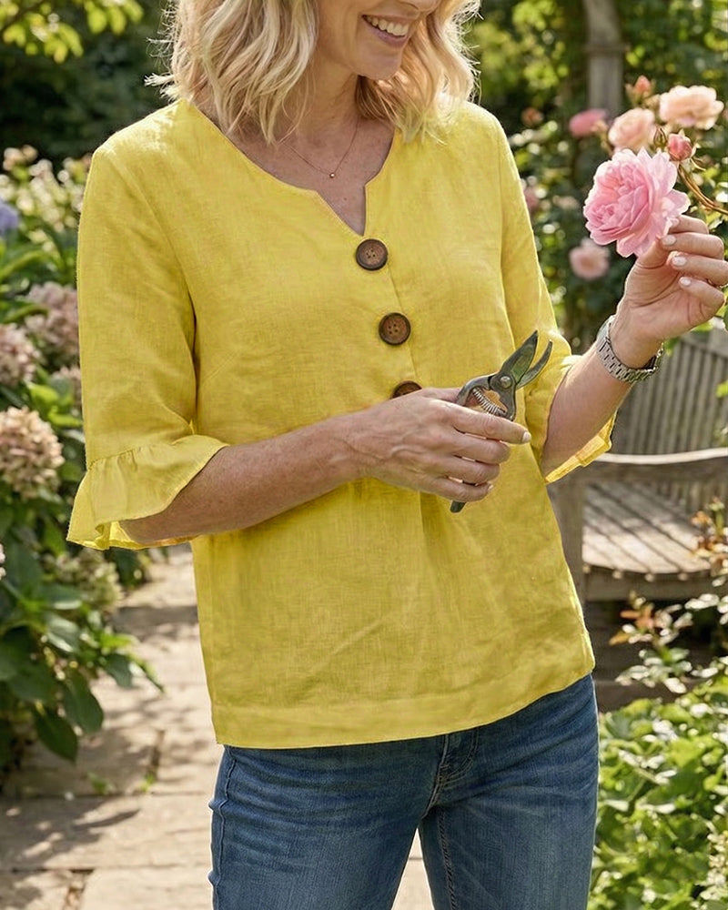 Sophie | Blouse boutonnée à volants