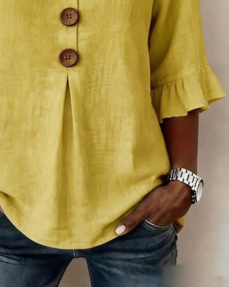 Sophie | Blouse boutonnée à volants