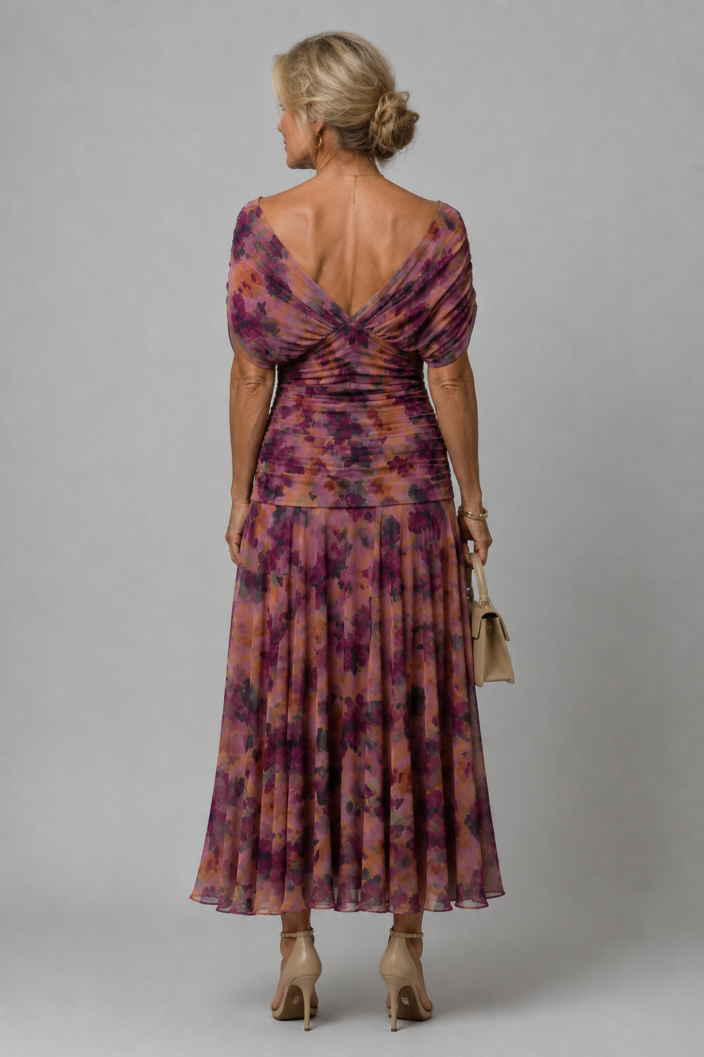 Ariane | Robe Midi Épaules Dénudées Drapée