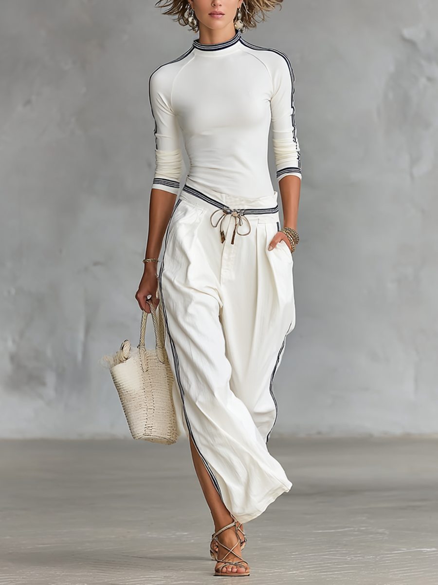 Anne | Ensemble Sport 2 Pièces, Col Montant et Pantalon