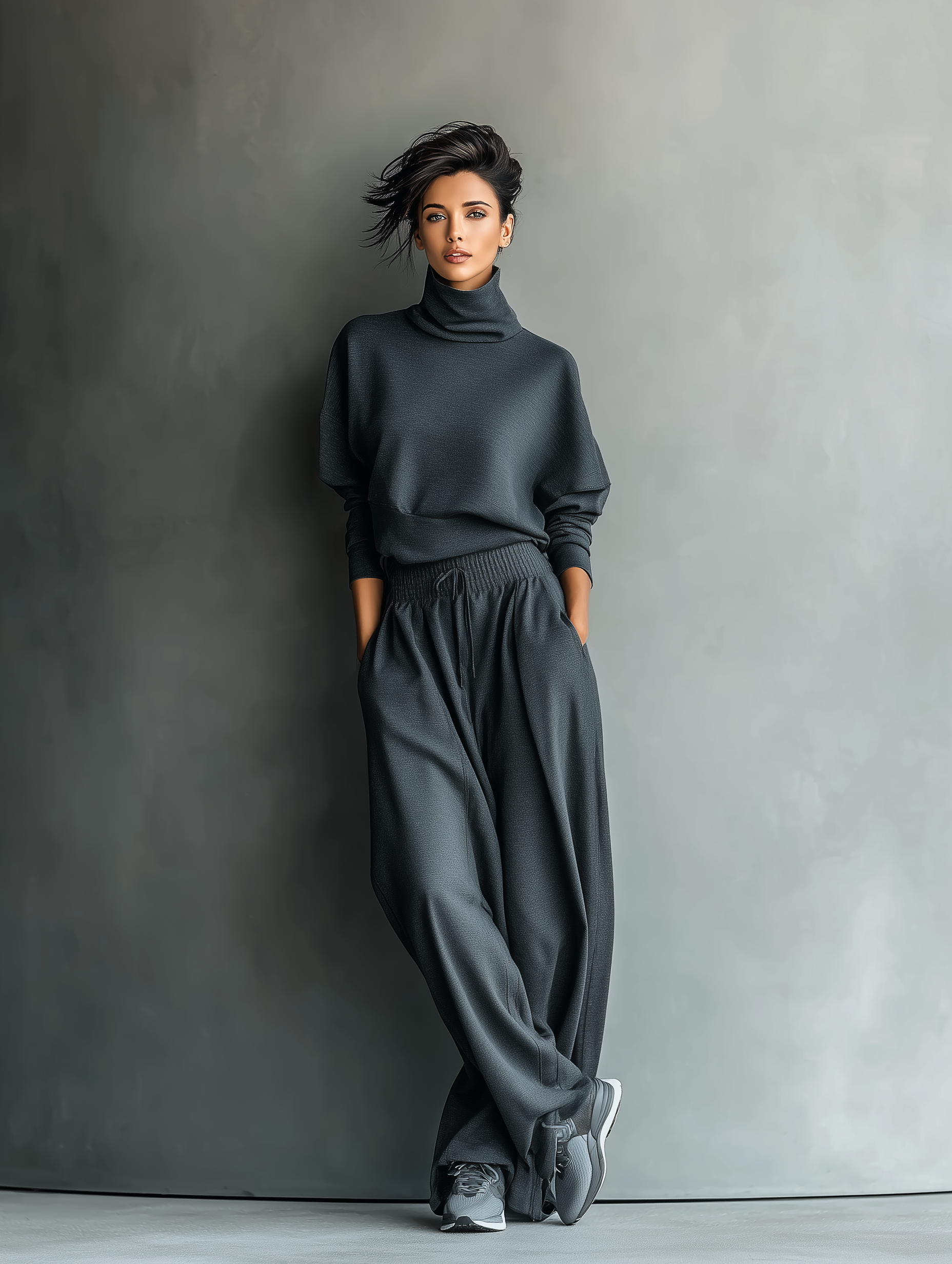 Félicité | Ensemble Tricot, Col Montant et Pantalon Large