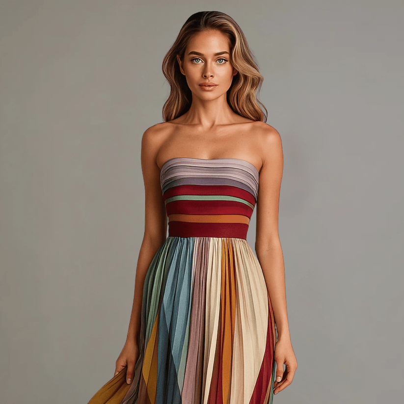 Colombe | Robe Longue Colorée Sans Manches