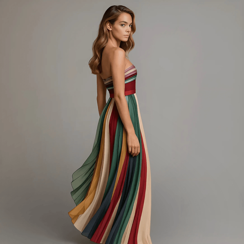Colombe | Robe Longue Colorée Sans Manches