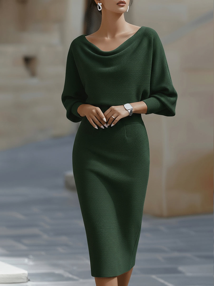 Alice | Robe midi drapée blanche