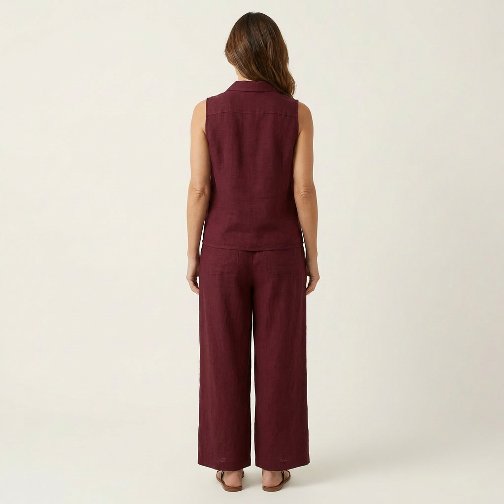 Solène | Ensemble Haut Cache-Cœur & Pantalon Large