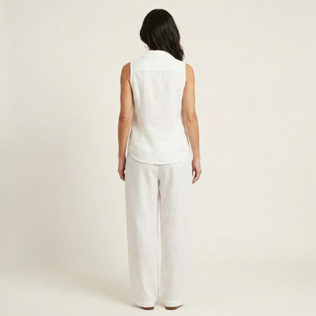 Solène | Ensemble Haut Cache-Cœur & Pantalon Large