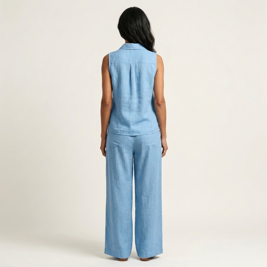 Solène | Ensemble Haut Cache-Cœur & Pantalon Large