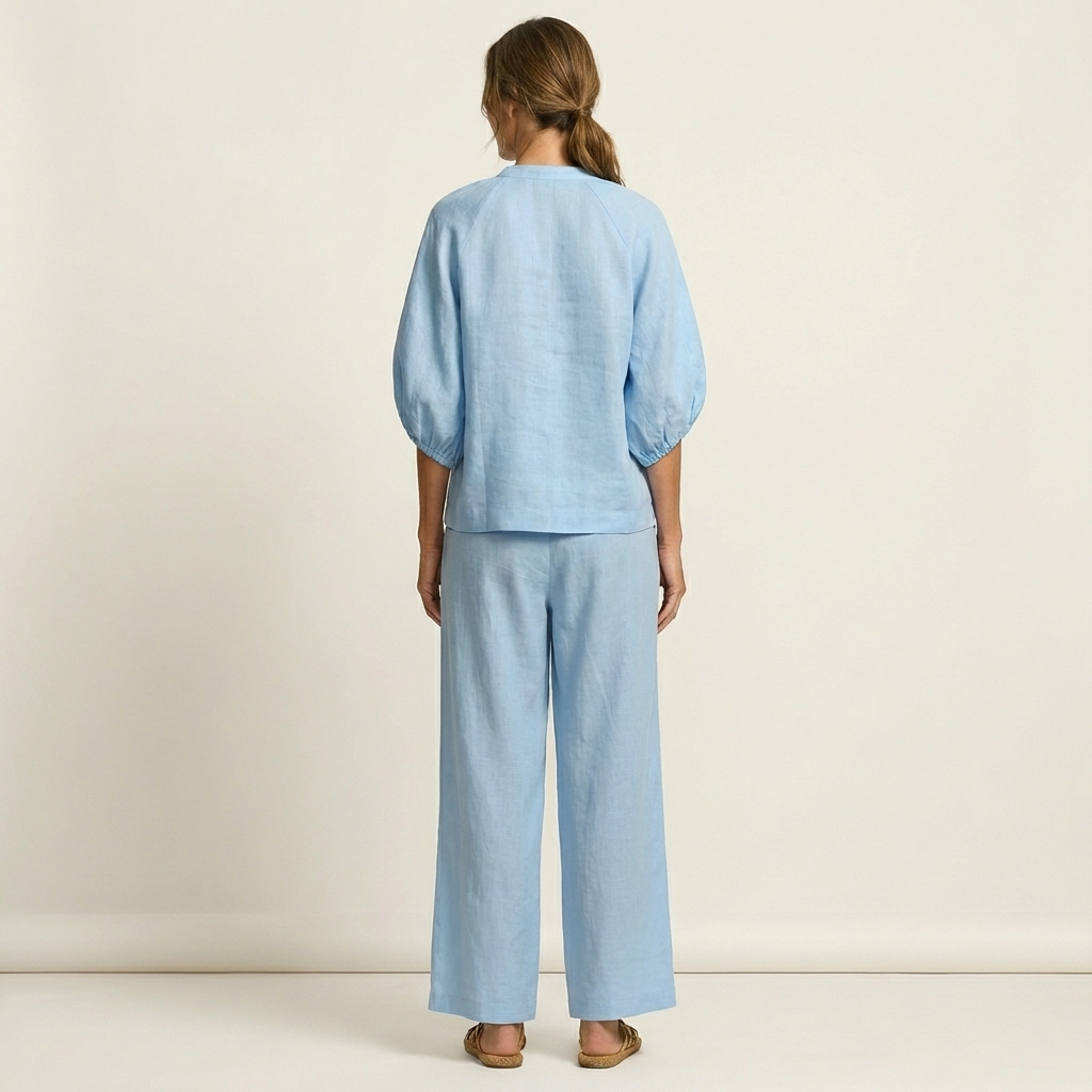 Marlène | Ensemble à Manches Bouffantes et Zip Devant