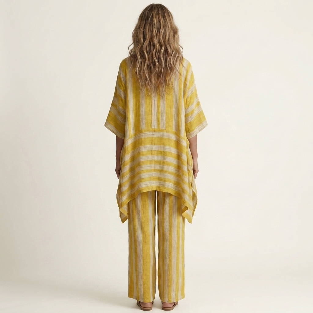 Clara | Ensemble Deux Pièces Rayé en Coton-Lin