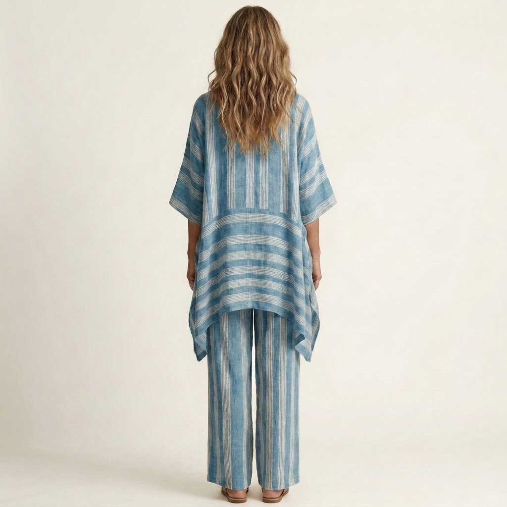 Clara | Ensemble Deux Pièces Rayé en Coton-Lin