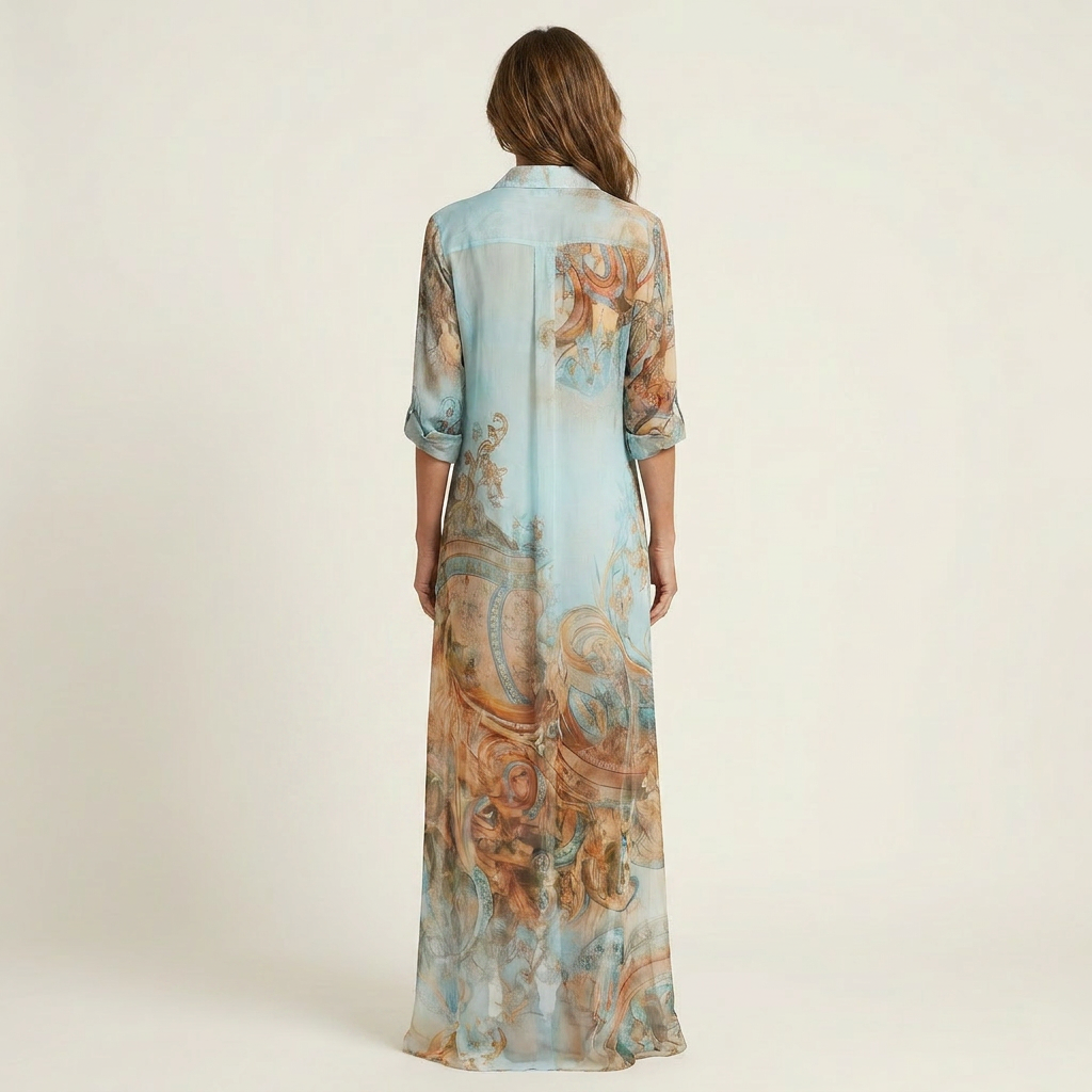 Aurélie | Robe Chemise Maxi en Soie