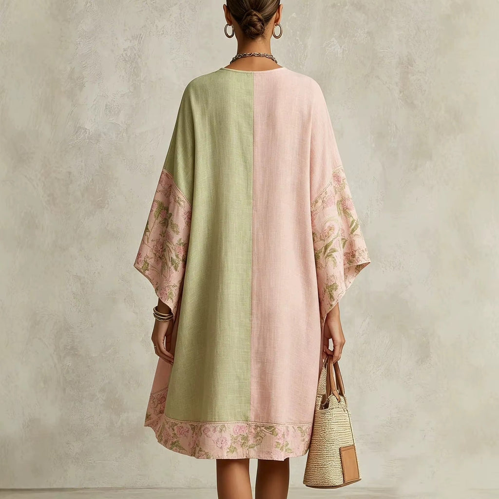 Aube | Robe Asymétrique en Lin, Col en V