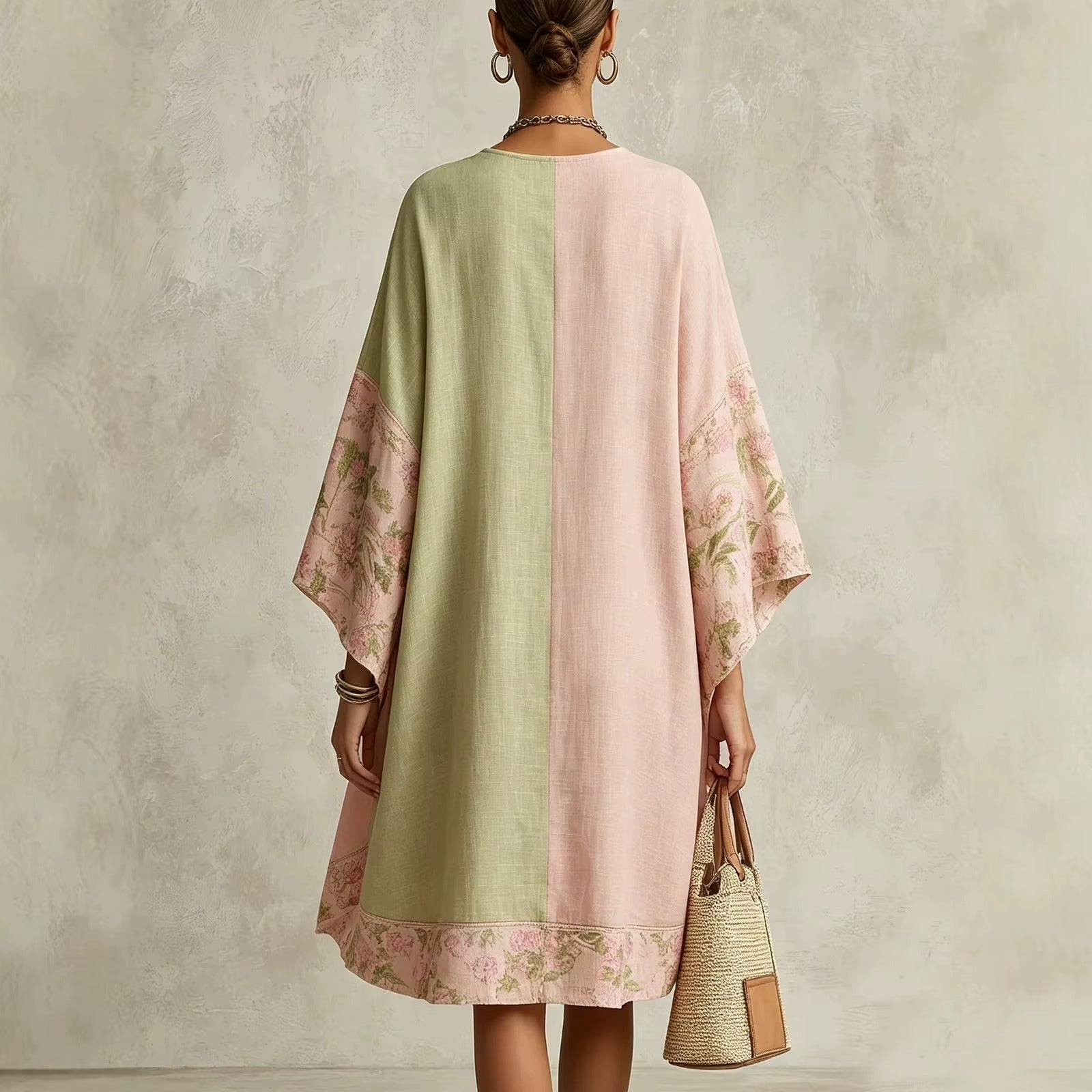 Aube | Robe Asymétrique en Lin, Col en V