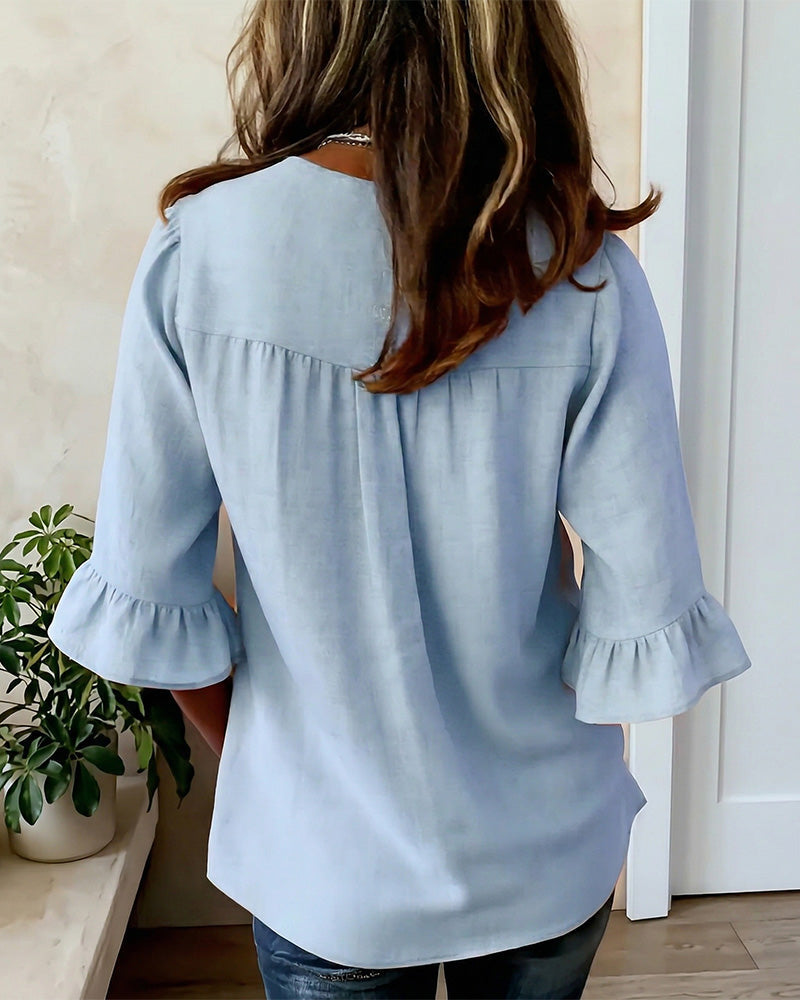 Sophie | Blouse boutonnée à volants