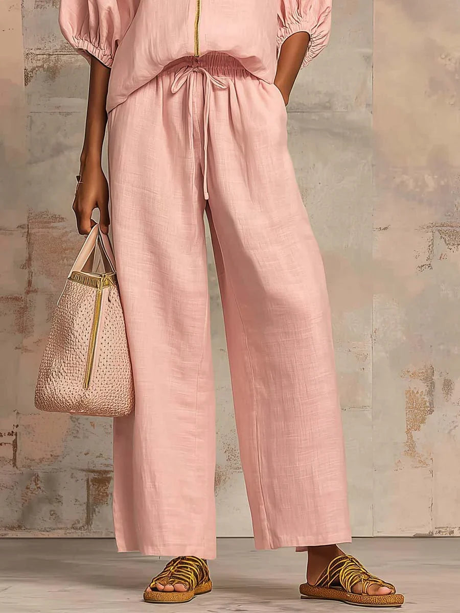 Léa | Ensemble deux pièces : Chemise décontractée et pantalon large
